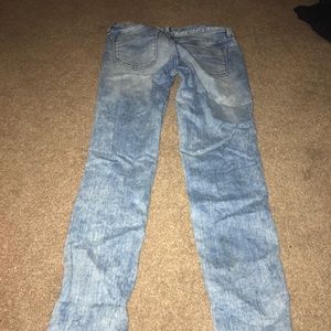 Washed Skinny Cuffed Jeans